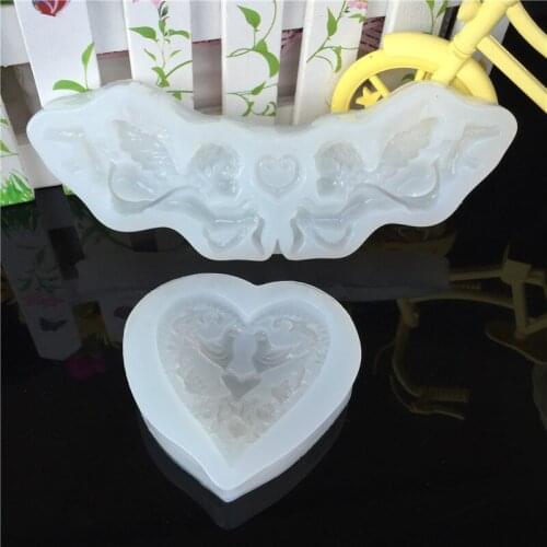 GLADZGT Angel love couple silicone mold DIY resin jewelry pendant necklace Earrings mold resin molds for jewelry