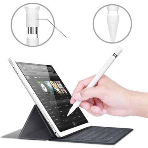 Cute Cat Ear Anti-scroll Silicone Protective Pouch Cap Holder Nib Cover Protective case Skin For Apple Pencil for iPad Pencil