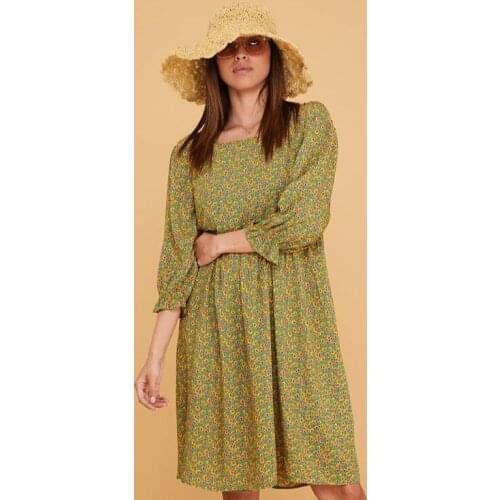 Crispy Pattern Low-cut Back Cotton Fabric Boho Dress 2021 New Fashion Authentic Bohemian Style Womens Clothing Xs To Xxl