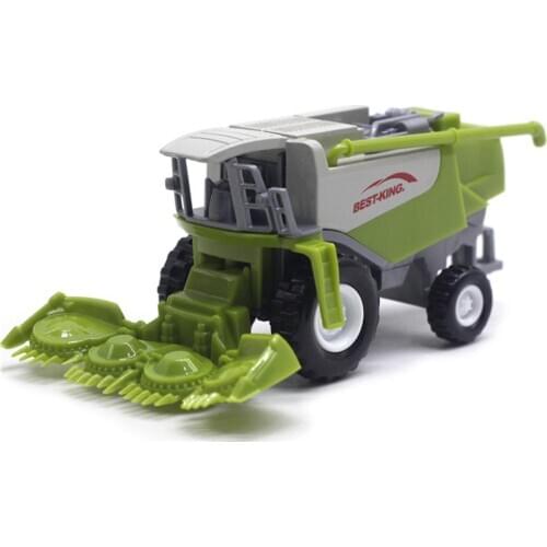 1/50 Alloy Farmer Small Reaping Machine Harvester Agricultural Vehicle Alloy Car Sliding Function Car Model Toys for Kids Gift