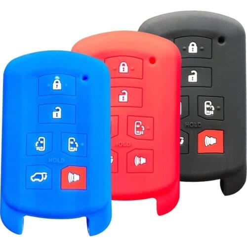 10/30/50pcsSilicone 6 Button Remote Key Cover Holder Case for Toyota Sienna Tacoma 2011-2020 Car Key Case Keychain