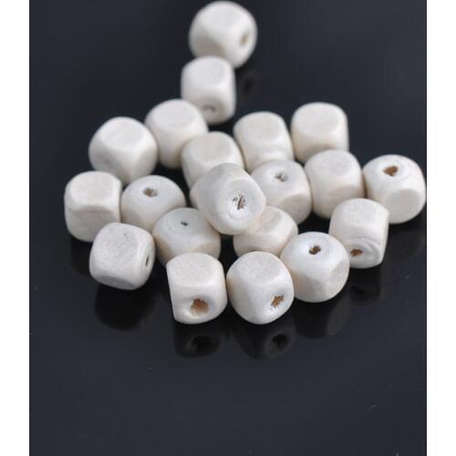 10mm 100pcs natural Wooden Cube Spacer Beads For Jewelry making DIY JG-010