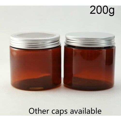 10pcs 7oz Brown Plastic Bottle 200g Empty Cosmetic Jar 200ml Handmade Cream Body Lotion Tea Candy Coffee Beans Sugar Container