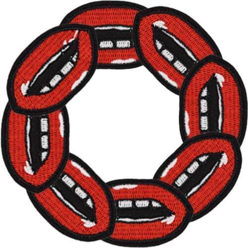 10PCS Lips Patches for Clothing Iron Embroidered Patch Iron On Stripes Clothes Jacket Backpack Embroidery Applique Accessories