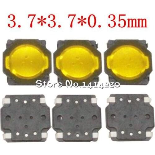 100Pcs Thin film push button switches 3.7*3.7*0.35mm SMT 4-Pin 3.7X3.7X0.35mm