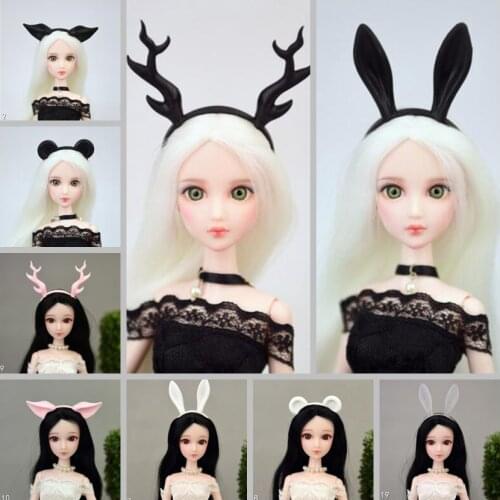 11.5" Fashion Plastic Animal Ear Hairpin Tiara For Barbie Doll Accessories Hair Hoop Headwear Hairwear Kids 1/6 Dollhouse Toys