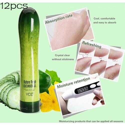12pcs Natural Fresh Cucumber Hydrating Gel Moisturizing Skin Care Mask Aloe Vera Body Lotion Soothes Cucumber Skin Care Repair