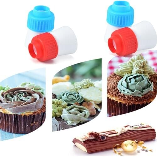 5Pcs Eco-Friendly Icing Piping Nozzles Tips Cake Decorating Converter Coupler Adaptor Nozzle Bag Cake Flower Pastry Tool