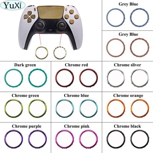 YuXi Chrome Plating Replacement Accessories Accent Rings for Sony for Playstation 5 PS5 Controller DIY Gamepad Parts