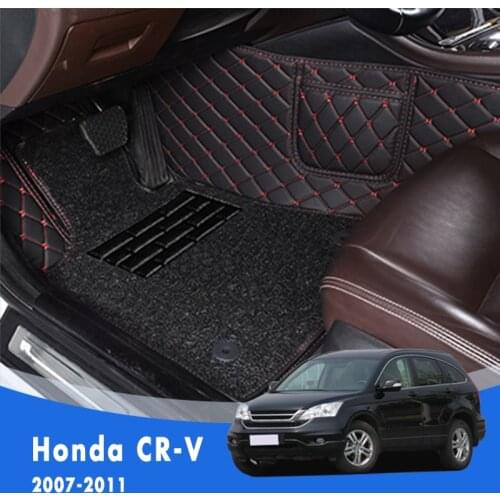 For Honda CR-V CRV CR V 2007 2008 2009 2010 2011 Luxury Double Layer Wire Loop Car Floor Mats Carpets Auto Rugs Accessories
