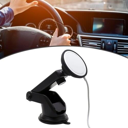 Car Holder Magnetic Charger For IPhone 12 Telescopic Suction Cup Car Dashboard Mount For Wireless Charger Car Phone Holder