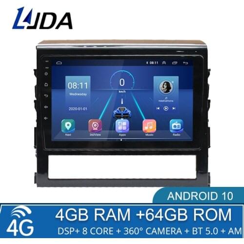 4G+64G DSP Android10 Car Multimedia Player For Toyota Land Cruiser 200 2016 2017 2018 2019 2 Din Car Radio GPS Navigation Stereo