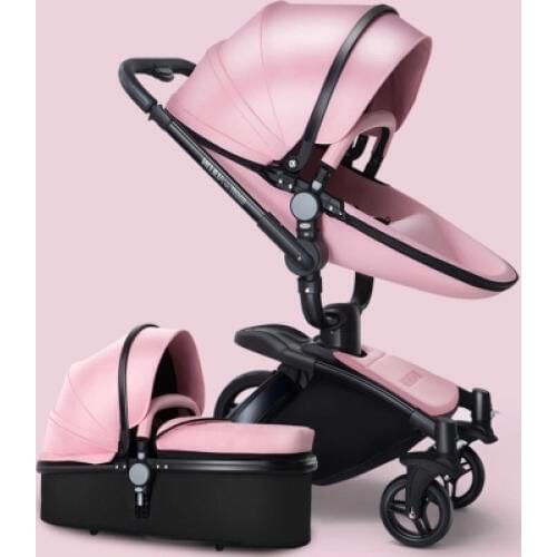Free shipping Aulon egg shape baby stroller leather pram two-way shock absorbers baby car cart trolley