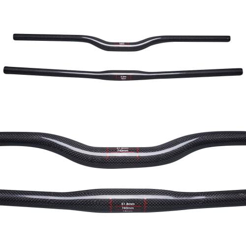 NO LOGO Glossy 3K Carbon Fiber Bicycle Handlebar Mountain Bike MTB Parts 31.8mm * 580/600/620/640/660/680/700/720/740/760mm