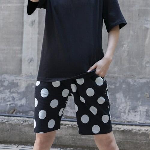 Womens new summer polka dot shorts can go with regular plus-size casual loose plus-size five-cent shorts