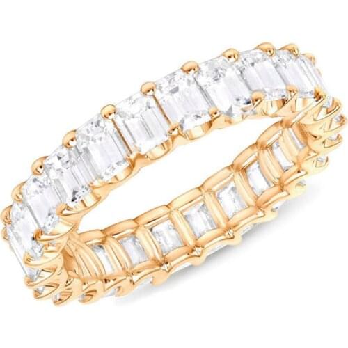 CAOSHI Hot Selling Fashion Rings for Women Full Paved Square Cubic Zirconia Dazzling Wedding Engagement Party Jewelry Best Gift