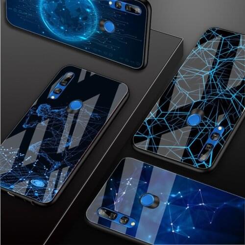 Technolocy art Tempered Glass Phone Case For Huawei honor 8X 9 10i 20i 20Lite 20Pro 30 Pro Cover Shell
