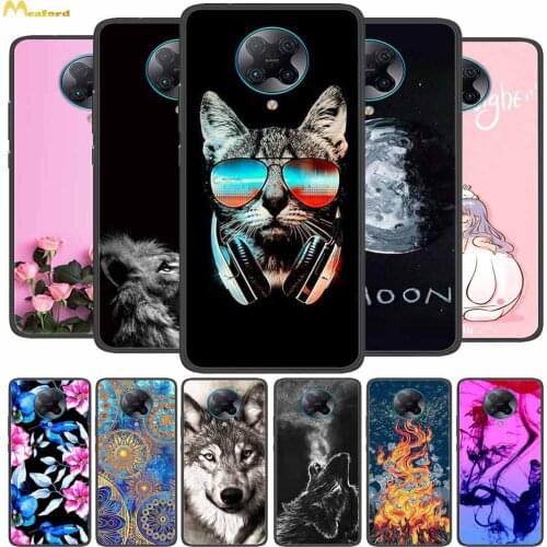 For Xiaomi Poco F2 Pro Case Cool Cat Silicone Soft Phone Cover for Poco F2 Pro Funda Pocophone F2Pro F 2 Pro 6.67 Black TPU Case