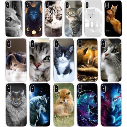 253H cat wolf animal Soft Silicone Tpu Cover phone Case for iphone 5 5s se X XR XS Max case
