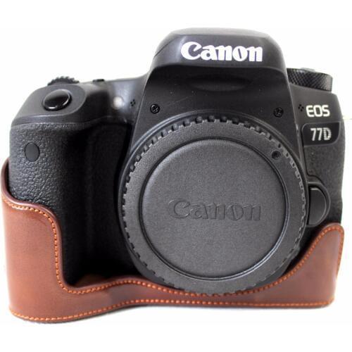 Black/Coffee/Brown High Quality PU Leather Half Camera Bottom Case Bag Cover For Canon 77D EOS 77D With Battery Opening