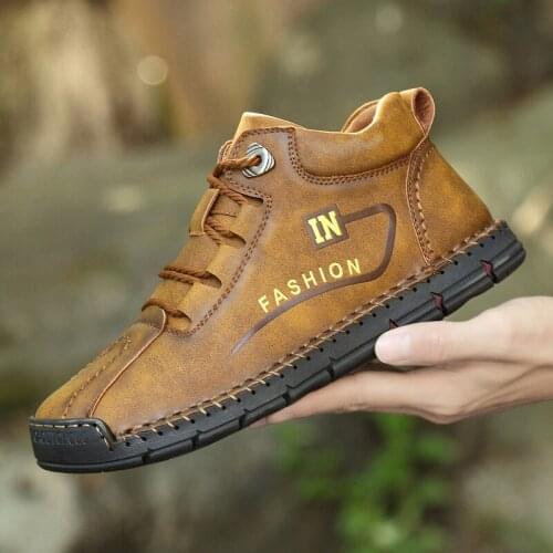 CIMIM Brand botas de hombre de moda de alta calidad de cuero partido botas de nieve zapatos calientes de piel de felpa co