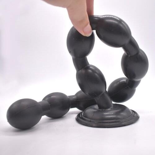 Long Anal Butt Beads Silicone Butt Plug Suction Cup Anal Tails Prostate Massager Adult Sex Toys Female Masturbation Anal Beads