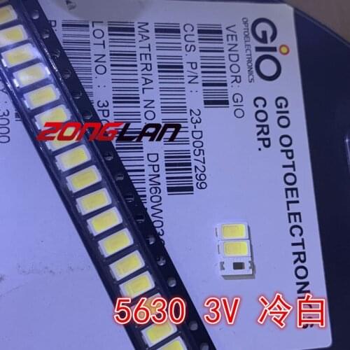 FOR (GIO) High Power 5630 LED PLCC-3 Television Backlit Super Bright Diode SMD 5630 LCD 0.5W 3V Cool White TV Backlight 100PCS