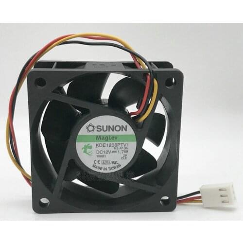 For SUNON KDE1206PTV1 MS.AF.GN DC12V 1.7W 6025 6CM 60mm 60x60x25mm 3pin Cooling Fan