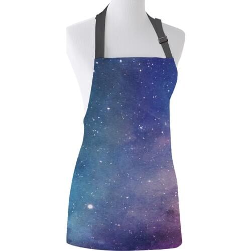 Colorful Galaxies In The Sky Print Apron Print Unisex Kitchen Bib with Adjustable Neck for Cooking Gardening