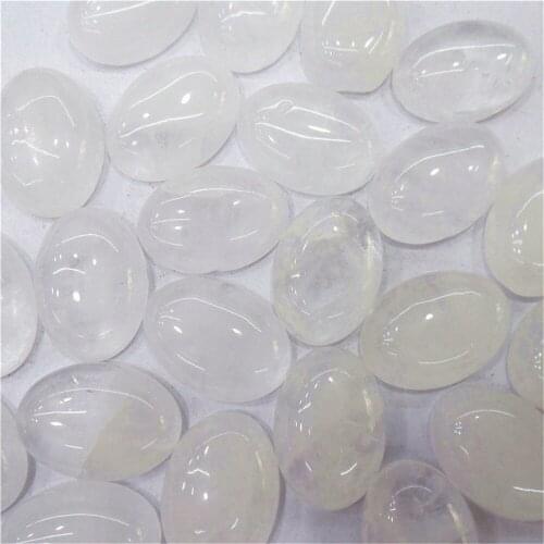 50Pcs 18x13x5mm Wholesale Natural Rock Crystal Oval Cab Cabochon DIY Jewelry Making Accessories M77