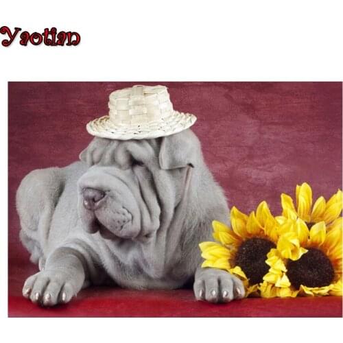5D Full Square/Round Diamond painting Shar Pei pet dog mosaic Diamond Embroidery rhinestones painting diamond pictures