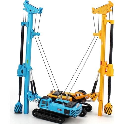 KDW Alloy Model 1:64 Rotary Drilling Rig Crawler Diecast Excavator Model Toy Engineering Vehicle Hobby Collection For Children