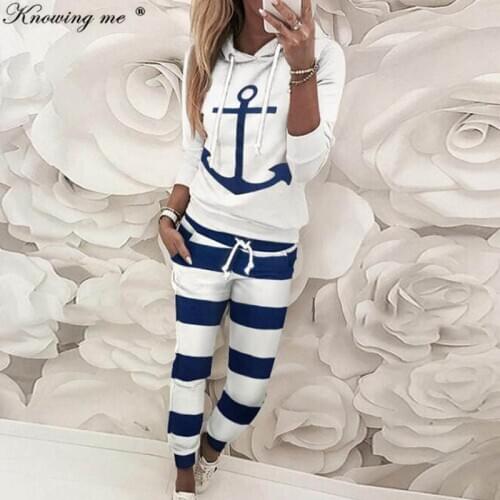 New Spring Womens Tracksuit set Lady patchwork Hooded Sportswear Suit Two Piece set Jumpsuit Long Sleeve pullover+Gray pants