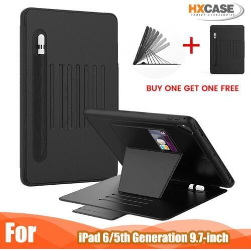 Buy one get one free for ipad 10.2 2019 leather case cover with auto awake&sleep and adjustable kickstand magnetic case