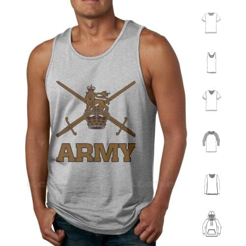 British Army Subdued Tank Tops Vest Sleeveless British Army Military European Military Units Lion Swords Crown United Kingdom