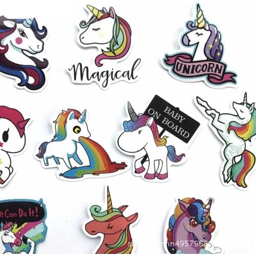 Cute Cactus Unicorn Stickers Creative Van Gogh Stickers Kawaii Adhesive Stickers For Kids DIY Diary Scrapbooking Photo Ablums