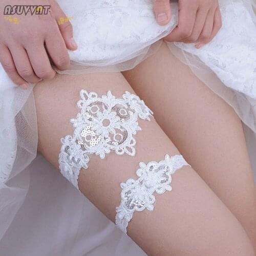 Fashion Wedding Garter Flower Lace Leg Ring White Sexy Garters Thigh Ring Bridal Leg Garter Decoration Gift For Wife Women
