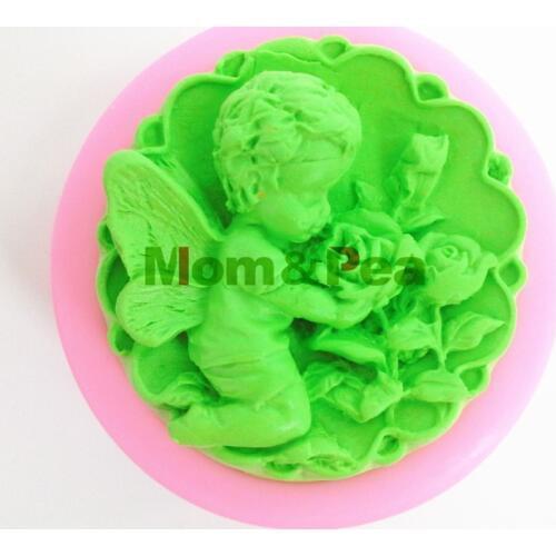 Mom&Pea 0420 Free Shipping Flowers & Baby Silicone Soap Mold Cake Decoration Fondant Cake 3D Mold Food Grade Silicone Mould