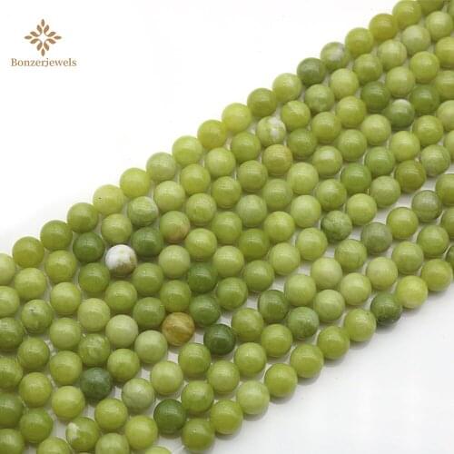 Natural Green New Canadian Jades Chalcedony Stone Beads For Jewelry Making DIY Bracelet Necklace 4 6 8 10 12 MM Strand 15