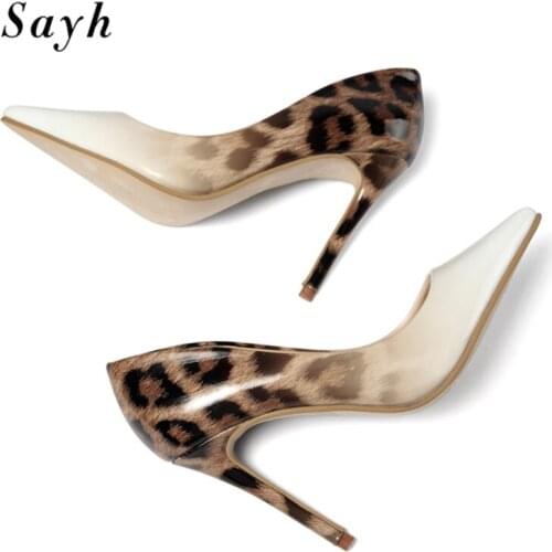 New Fshion Woman Sexy Leopard Heels Pointed Toe Stilettos Shoes Clubwear Women Dress Shoes High Heel Women Pumps