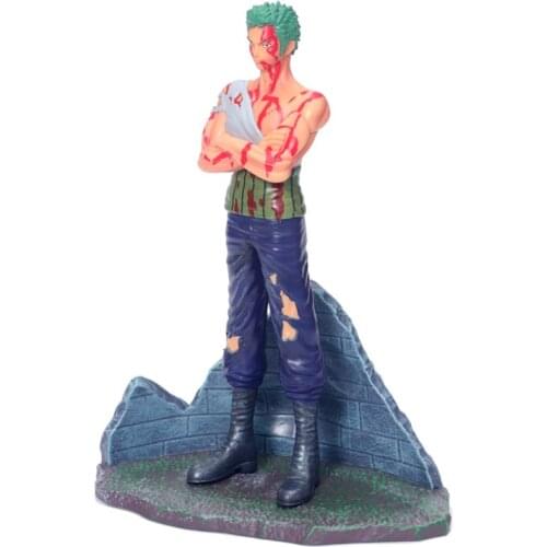 One Piece GK Bloody Zoro Battle Damage Ver. Action Figure Model Anime Prototype Statue Figma Collection Toy Desktop Decoration