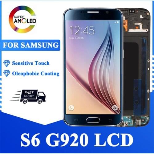 Original 5.1'' Super AMOLED Replacement S6 LCD for SAMSUNG GALAXY S6 G920 SM-G920F G920F Touch Screen Digitizer Display Assembly