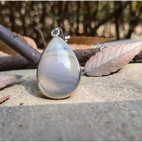 Labradorite Necklace, Gray Necklace, Natural Gemstone Jewelry, Teardrop Gemstone Necklace