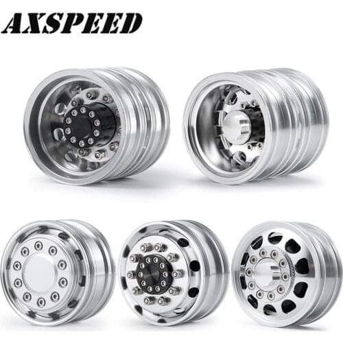AXSPEED RC Car Front and Rear Wheel Rims Tractor Trailer Wheel Hubs for 1/14 Tamiya Tractor Truck Climbing Trailer Cargo Car
