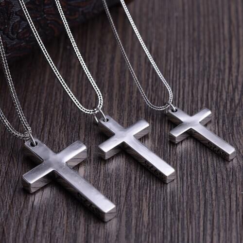 Real 100% 925 Sterling Silver Cross Pendant For Men And Women Smooth High Polishing Simple Design Jesus Christ Jewelry Gifts