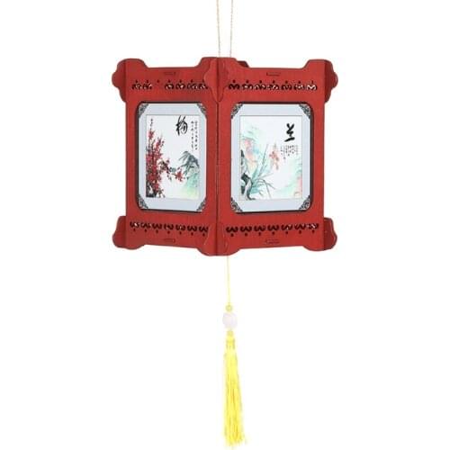 Portable Hanging Lantern with LED Light Lamp for Chinese New Year Spring Festival Mid-Autumn Home Decoration