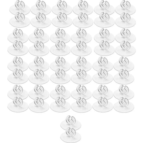 Practical Aquarium Clear Suction Cup with Clip Aquarium Airline Tubing Holder Clips Clamps Fish Tank Hose Holder 50 Pcs