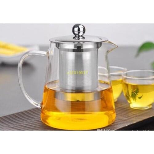 550ml Clear Heat Resistant Glass Tea Pot Kettle With Infuser Filter Tea Jar Home Office Tea Coffee Tools