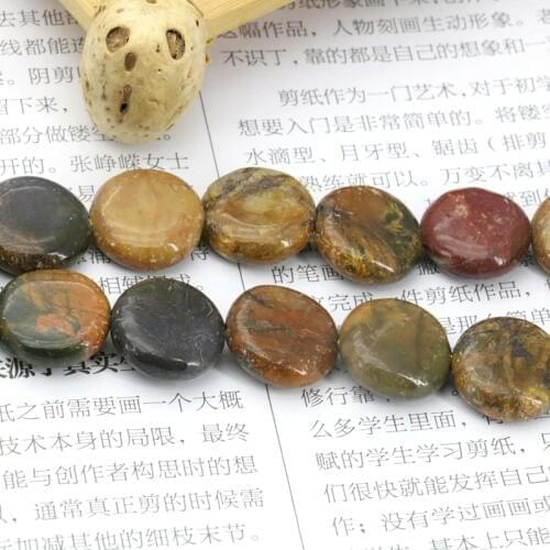 Coin shape multicolor picasso loose beads 14mm 15inches 2 piece/lot stone beads women jewelry wholesale and retail