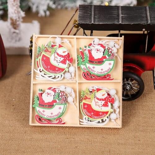 Christmas Wooden Pendant Merry Christmas Decoration for Home Christmas Tree Ornaments Nartal Navidad 2021 New Year Xmas Gift